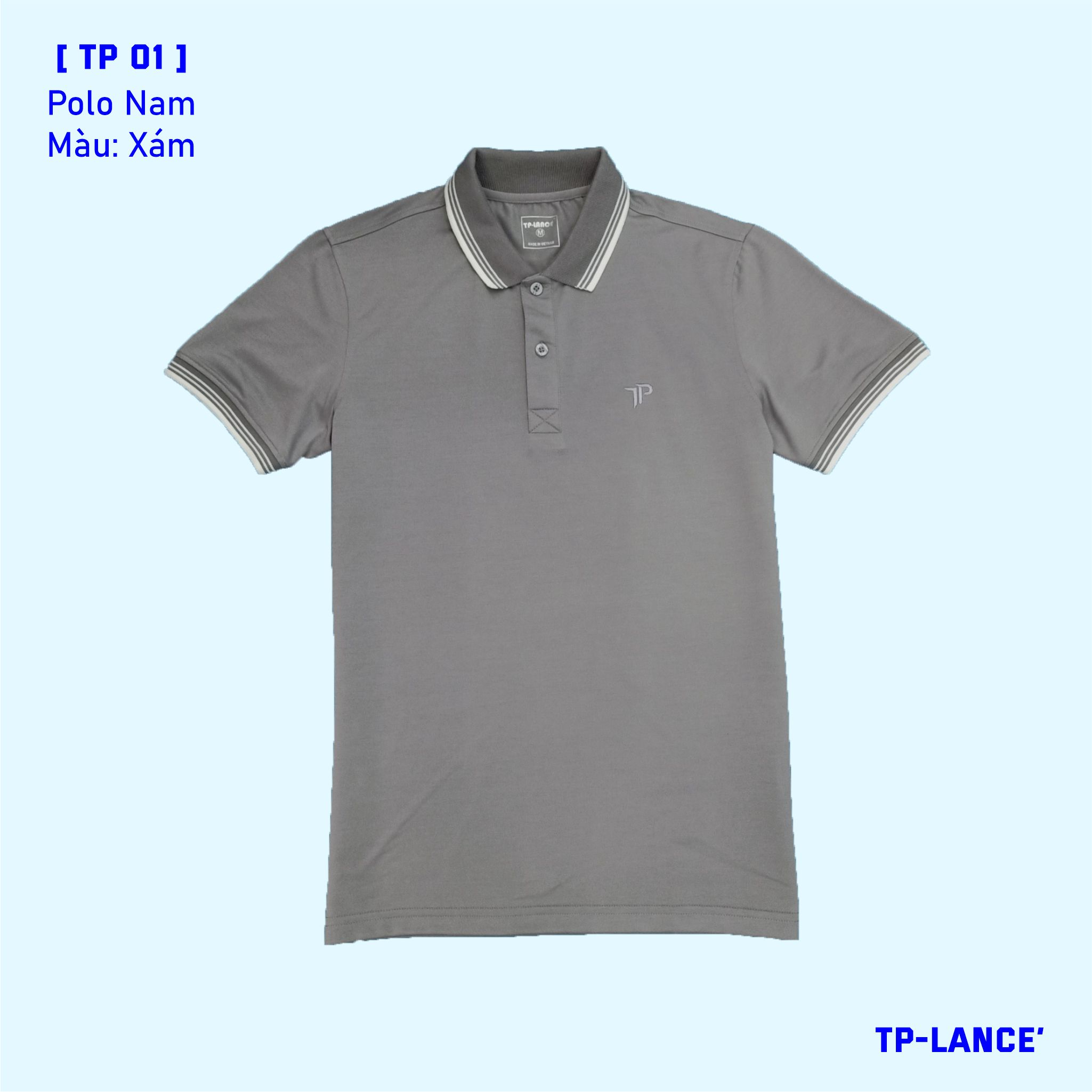 [ MÀU XANH CỔ VỊT ] ÁO POLO CỔ BẺ TP-LANCÉ form Basic, phối bo cổ - chất liệu cotton pha