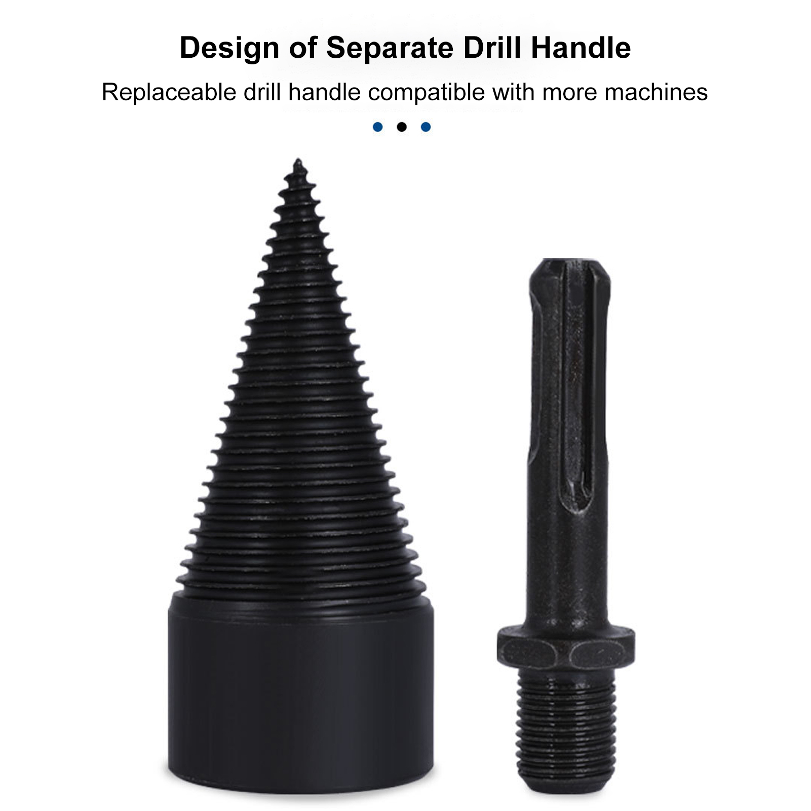 Pointed Wood Drill Bit Log Splitting Drill Bit Efficient Firewood Splitter Drill Bit High Hardness Easy to Use for Home less Than
