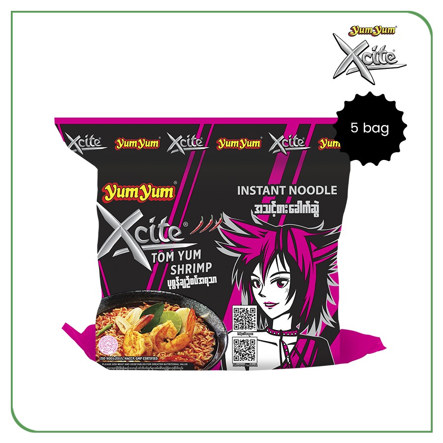 Yum Yum Xcite Instant Noodle Tom Yum Shrimp Flavour 350g (70g x