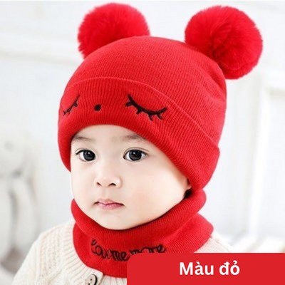 Mũ nón len kèm khăn cổ Coco Baby giữ ấm cho bé