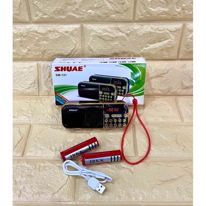 Đài radio dùng 2 pin shuae sm-121 hỗ trợ khe cắm thẻ nhớ usb