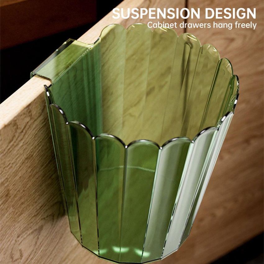 Kitchen Hanging Trash Can Desktop Clutter Collection Basket Cabinet Wall Mounted Garbage Bin Container Household