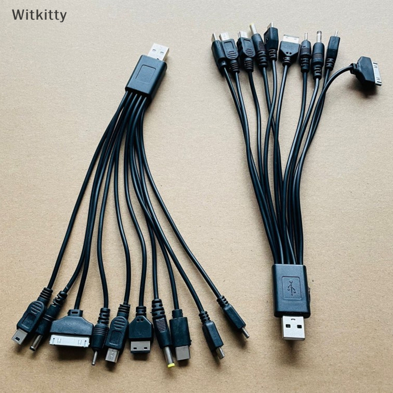 Witkitty Đa pin cáp sạc USB Adapter Cáp dữ liệu dây dây 10 trong 1 đa chức năng USB truyền dữ liệu cáp phổ