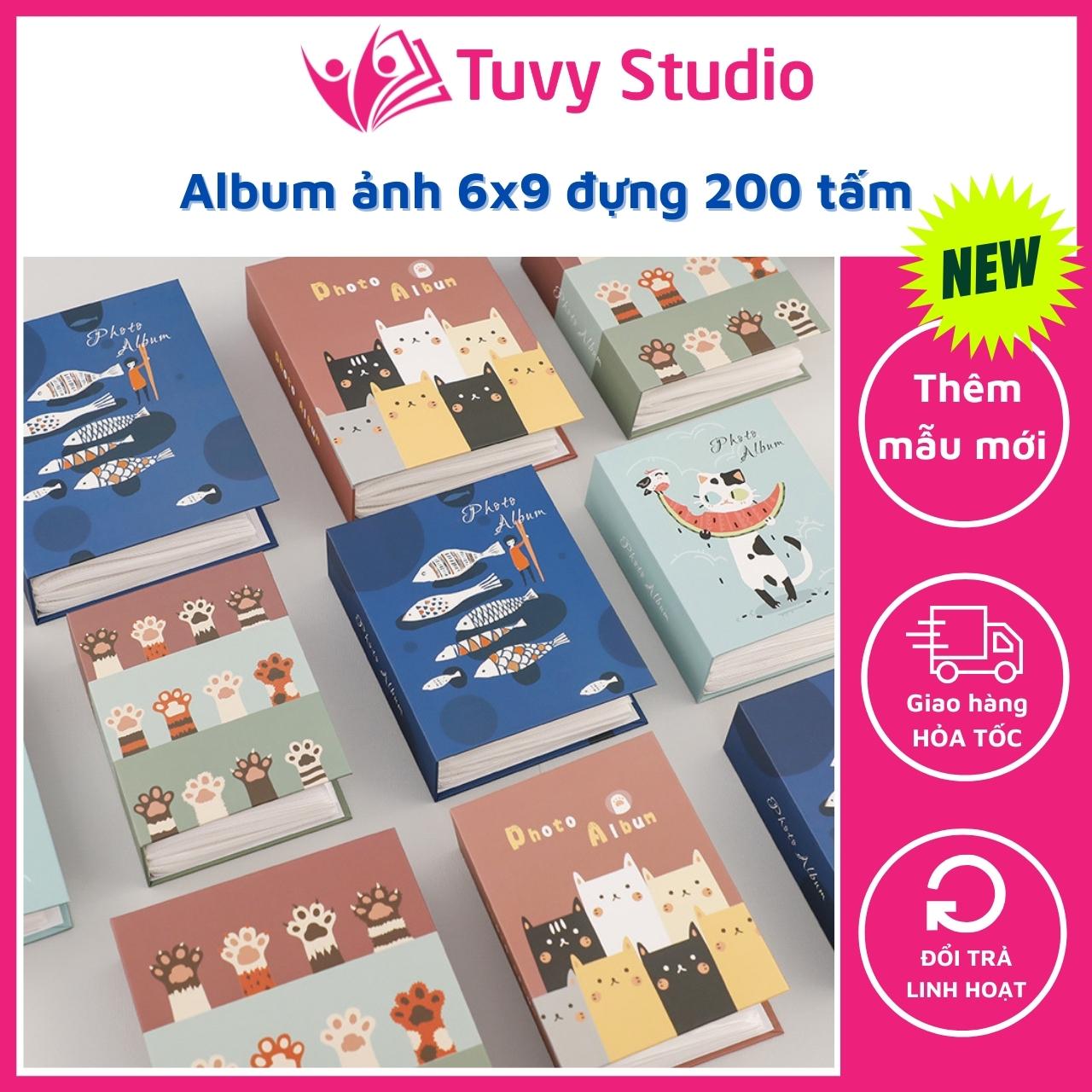 Album đựng ảnh 6x9 để 200 tấm mini instax, lomo card bìa giấy cứng nhiều mẫu bìa mới siêu cute sẵn hàng tại Tú Vy Studio