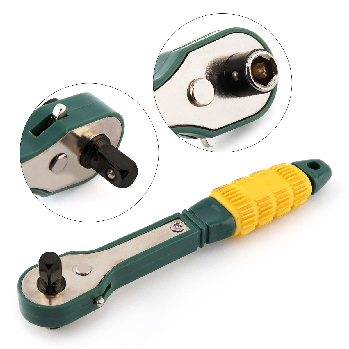 Mini 1/4 Head Screwdriver Pole 6.35mm Inner Hexagon Ratchet Socket Wrench with Dual-head Home Tool Accessory