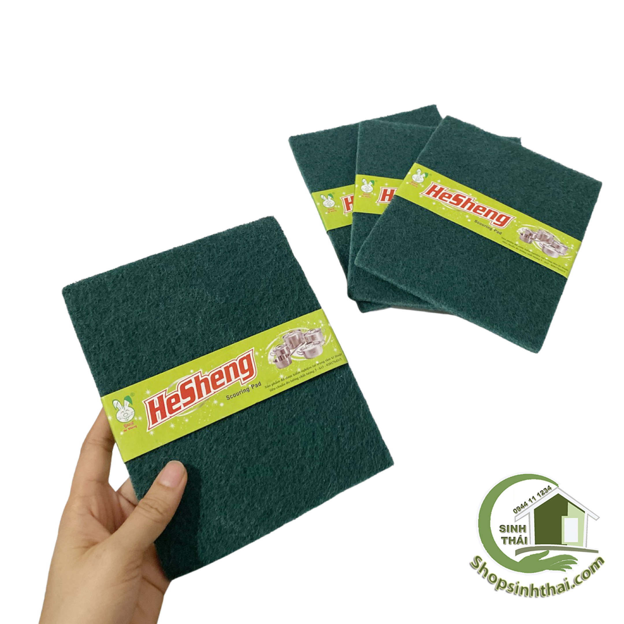 Miếng cước rửa chén màu xanh - Miếng cọ rửa chén nhám lớn