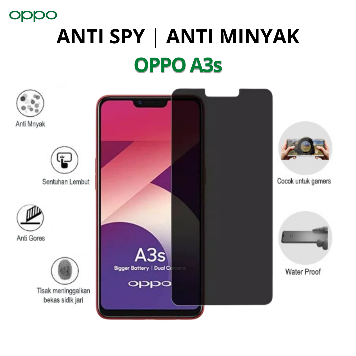 anti gores oppo a3s