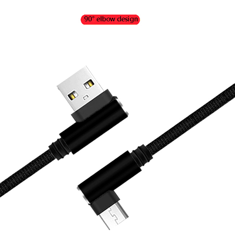 25cm 90 Degree Elbow Usb C Micro Usb Data Cable Usb To Type C Short 2.4a Fast Charging Cable For All Smartphones.