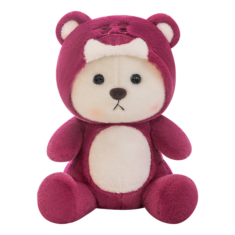 KS Gấu Búp bê gấu Teddy vải lông gấu dâu tây biến đổi siêu dễ thương mới của KS