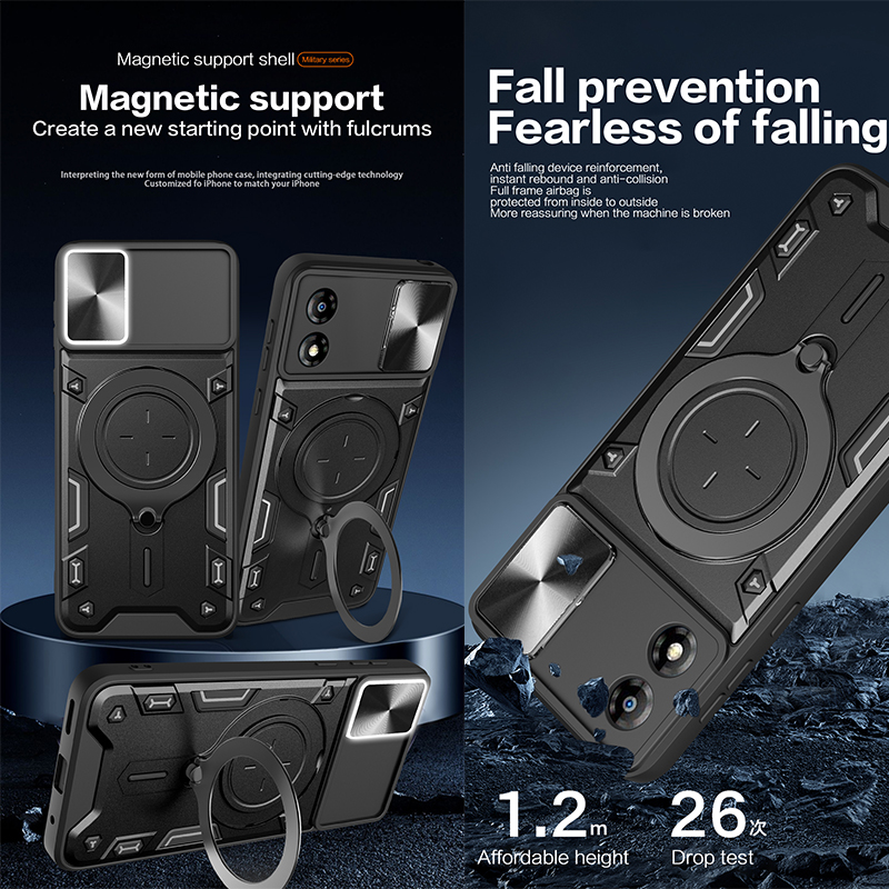 Shockproof Armor Phone Case For Moto E13 E20 E22 E22i E30 E40 Holder Casing Camera Protection Sliding Hard Back Cover New Design