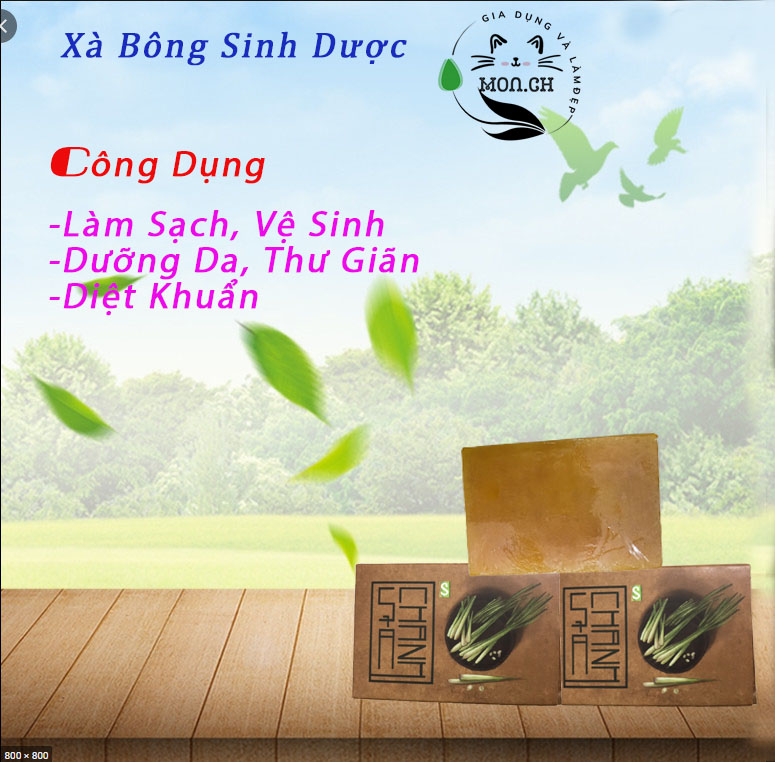 Xà Bông Sinh Dược/ Xà Bông Thảo Dược (Tặng kèm túi lưới)