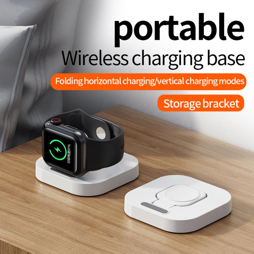Foldable Wireless Charger 85 Degree Bracket Design Wireless Charger Dock Efficient Heat Dissipation Fast Charging Dock for Apple Watch 1-8 Generation