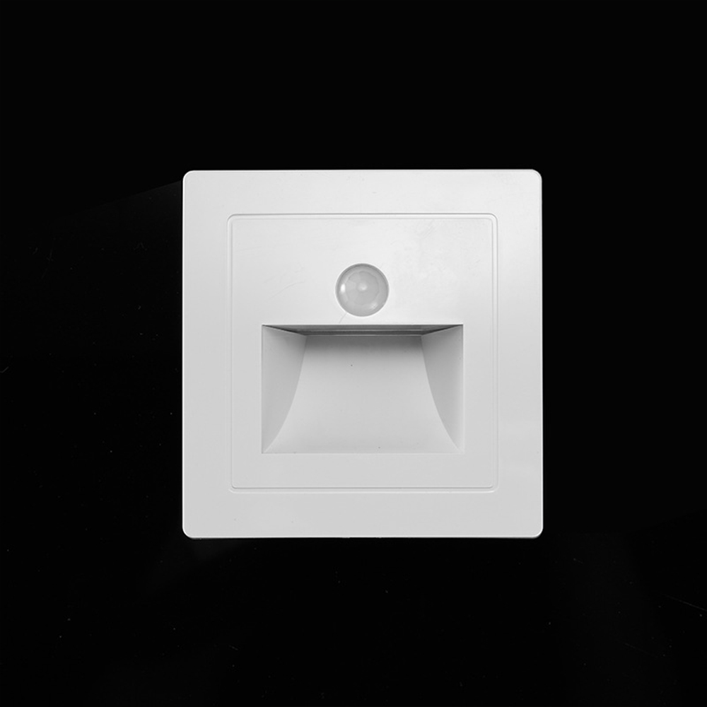 Yespery 1 pcs led recessed wall sconce lamp pir sensor stairs light step lamp ac 180-240v 4 color corridor motion induction wall light stair case light