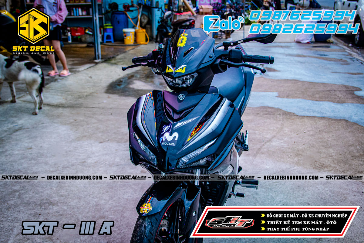 tem rời exciter 155 đen trắng movistar 111a
