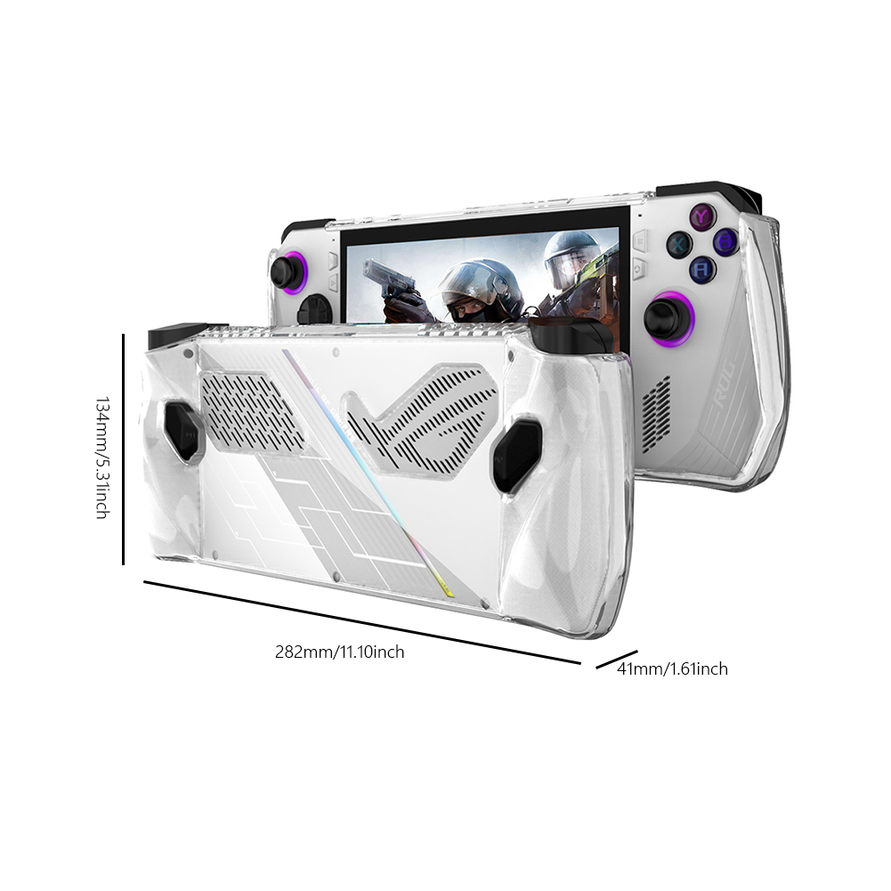 Silicone/TPU Protective Cover with Bracket Game Console Full Cover Shockproof Replacement Accessories for Asus Rog Ally