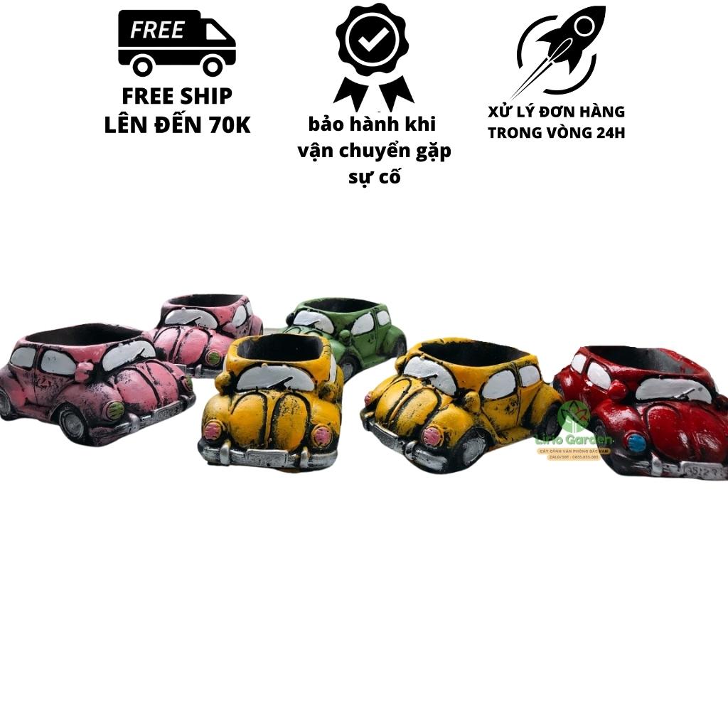 chậu trồng cây hình ô tô cổ [ tặng kèm đất trồng cây ]