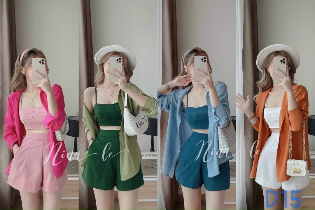 sét 3 món áo lụa tuyết mưa sang chảnh đủ màu  ld22