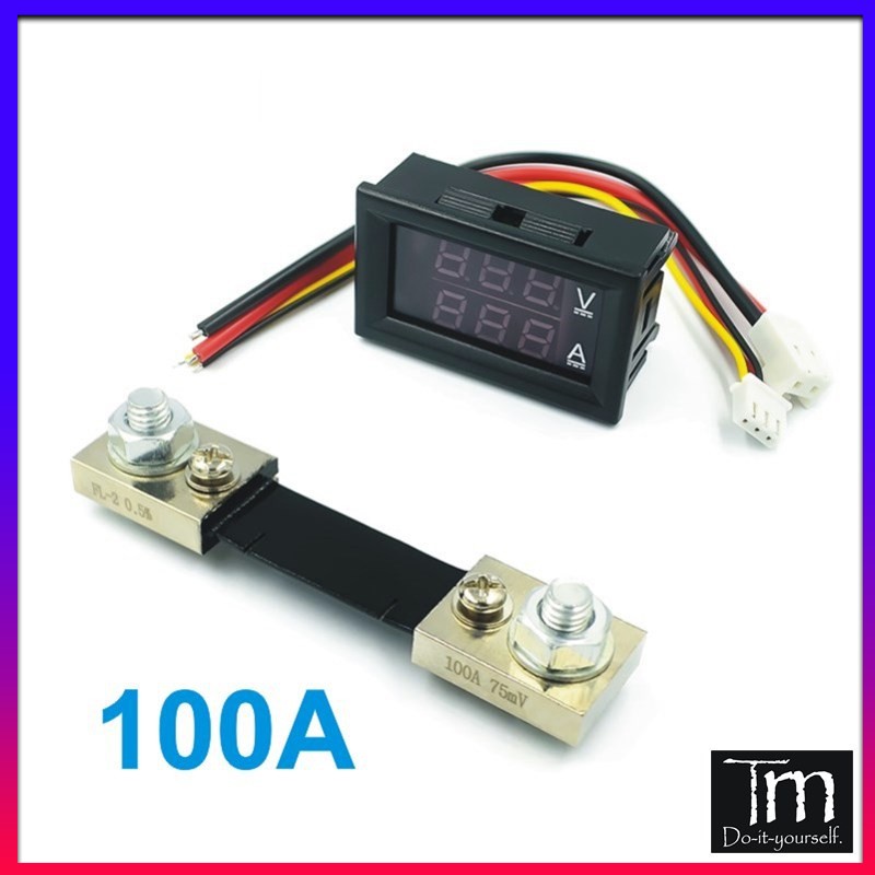 Đồng hồ đo dòng áp vôn ampe 0-100v 1/10/50/100a led 0.56 inch