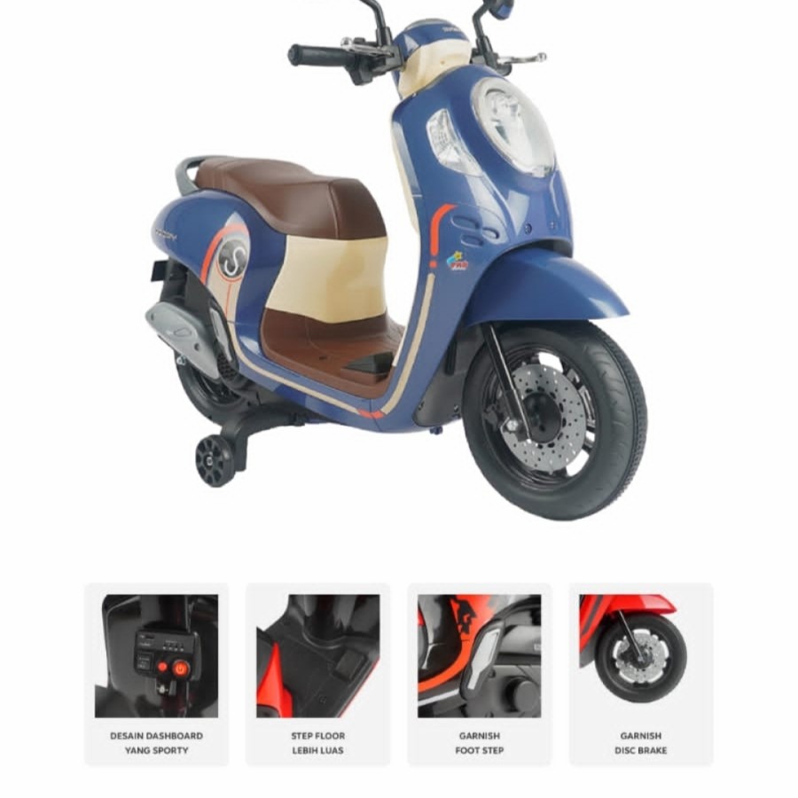 Mainan PMB Motor Listrik Aki Anak Honda Scoopy M999 M999 Lazada
