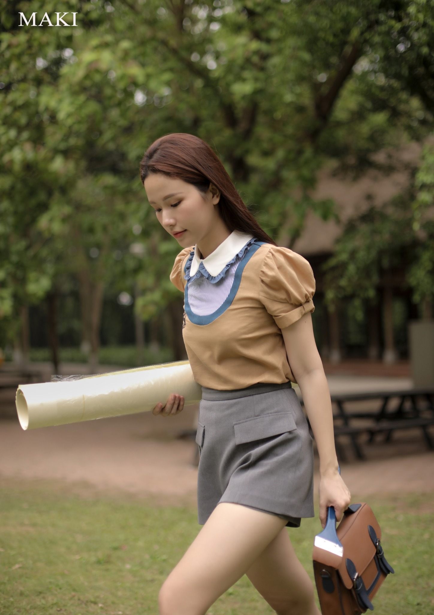 MAKI - Rosa Shorts - Quần váy ghi