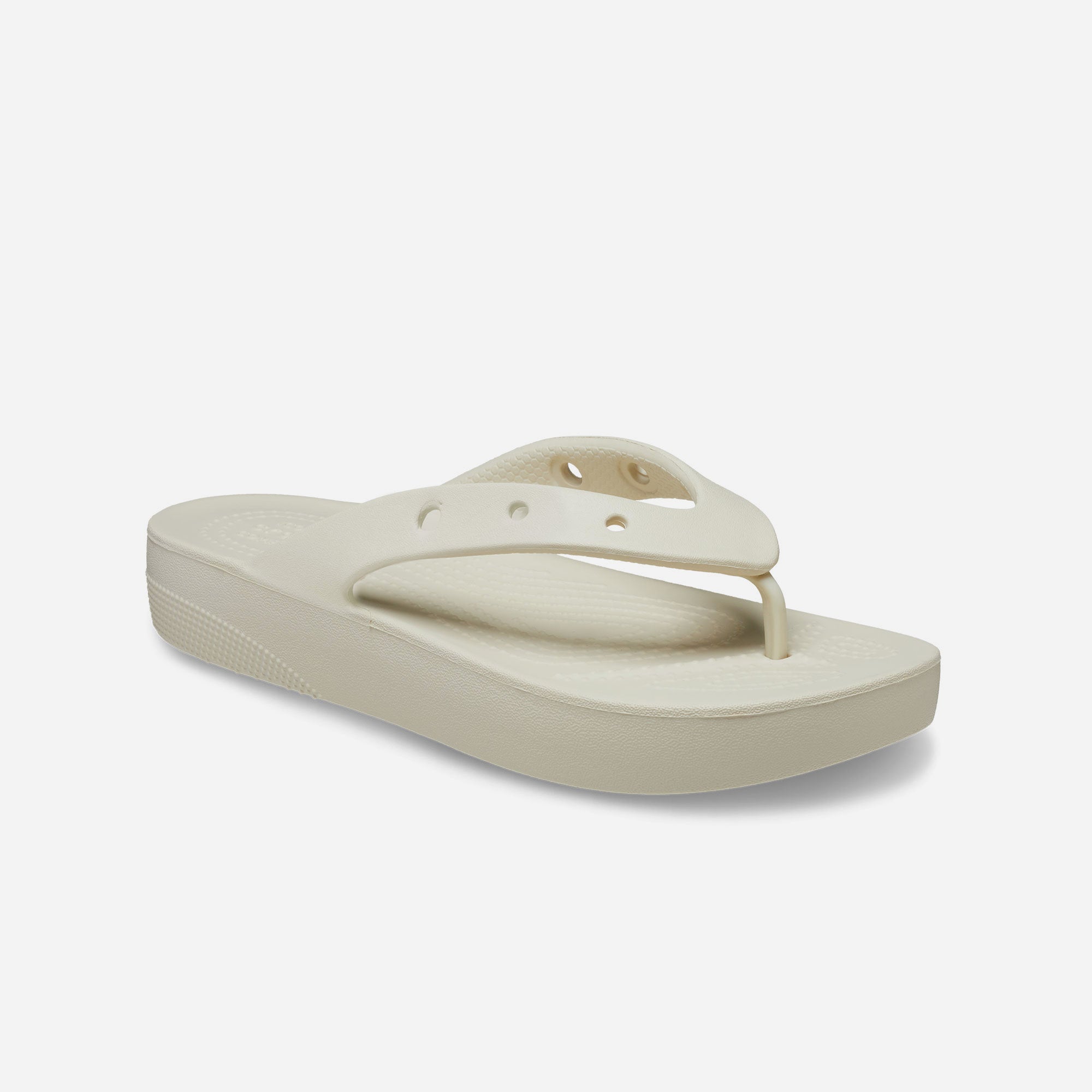 Dép Xỏ Ngón Nữ Crocs Platform Classic - Bone