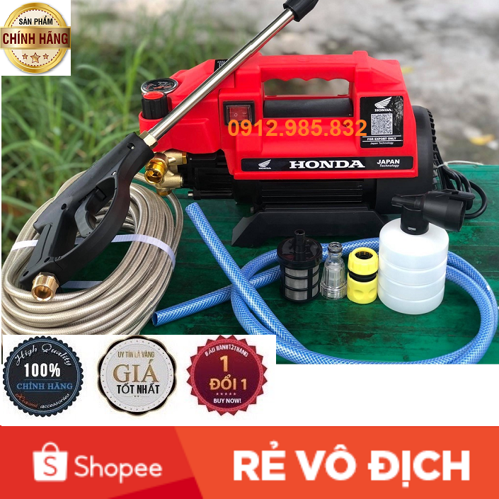 Máy rửa xe honda 3500w, máy rửa xe gia đình chỉnh áp đầy đủ phụ kiện, máy rửa xe lõi đồng 100%