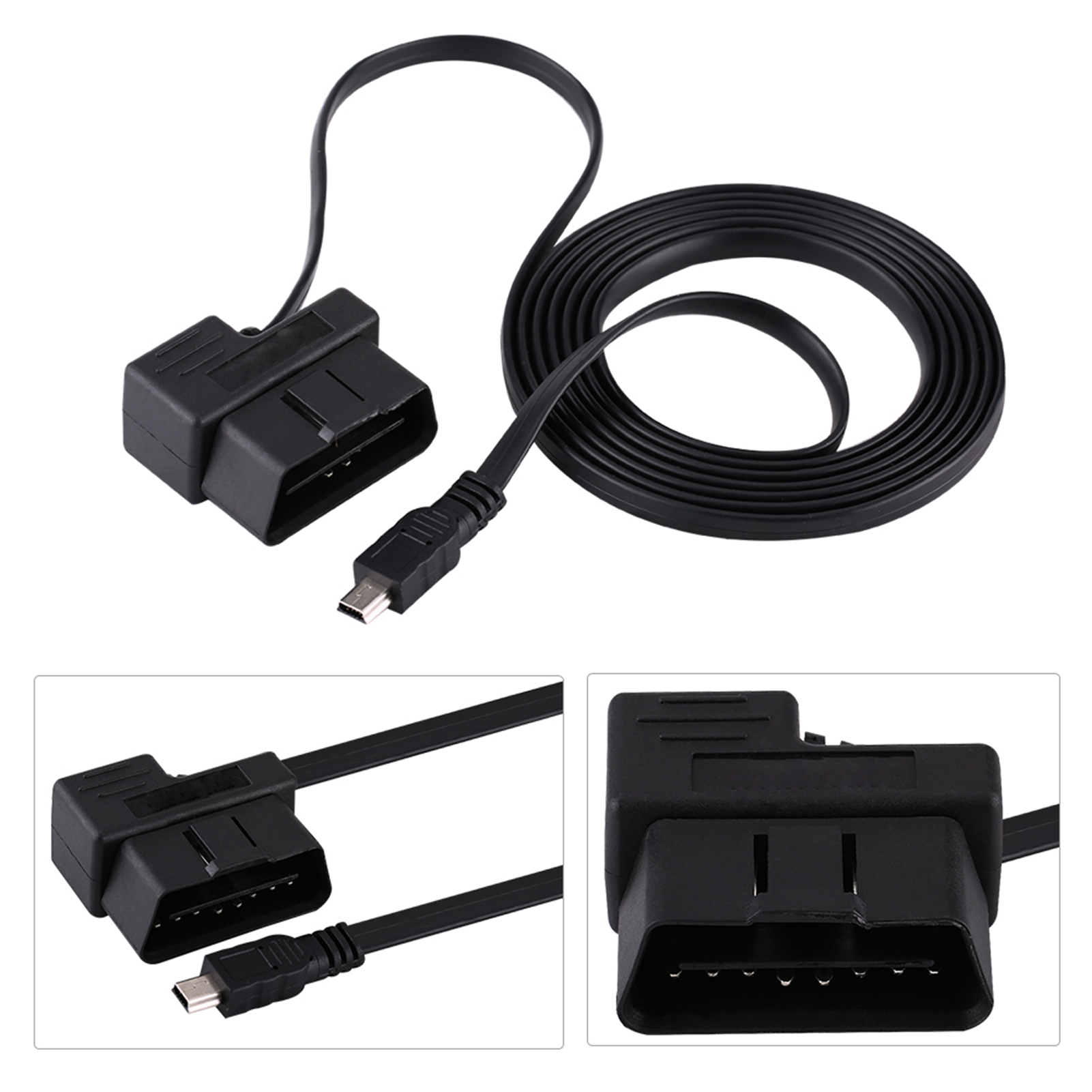 180cm Car OBD-II OBD2 EOBD 16pin Diagnostic Extension Adapter to Mini USB Cable
