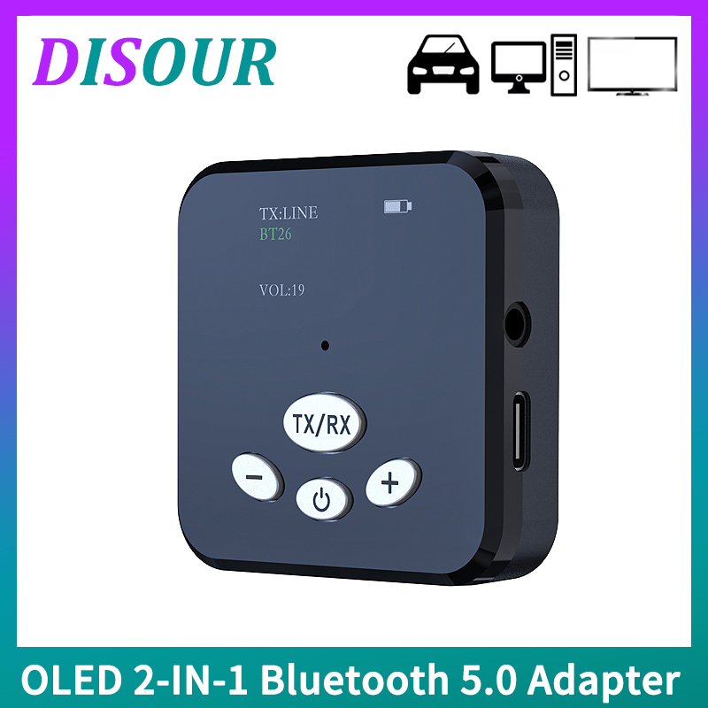 DISOUR Bộ Thu Phát Âm Thanh Bluetooth 5.0 Màn Hình OLED Bộ Chuyển Đổi thumbnail