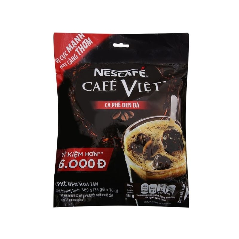 Bịch 35 gói Cà phê đen đá NesCafé Café Việt 560g (16g *35 gói)