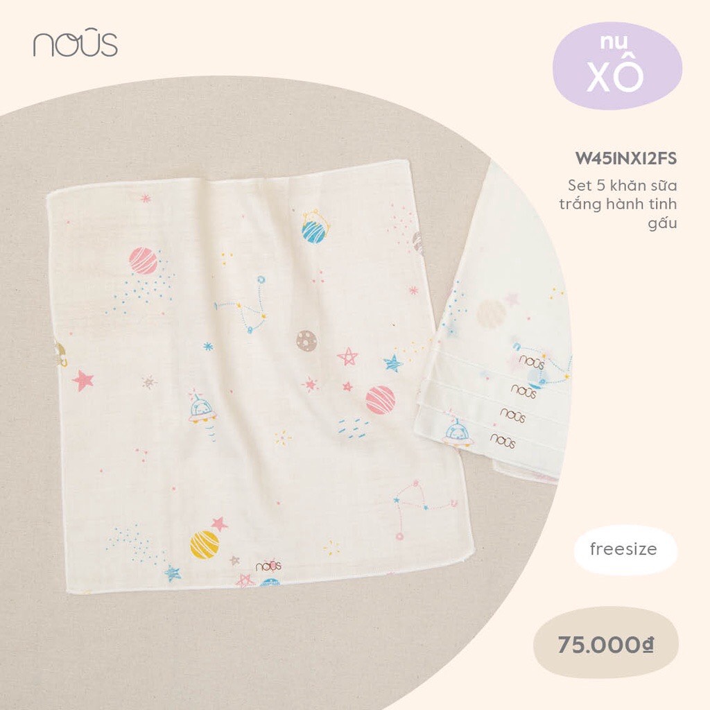 Set 5 khăn sữa Nous