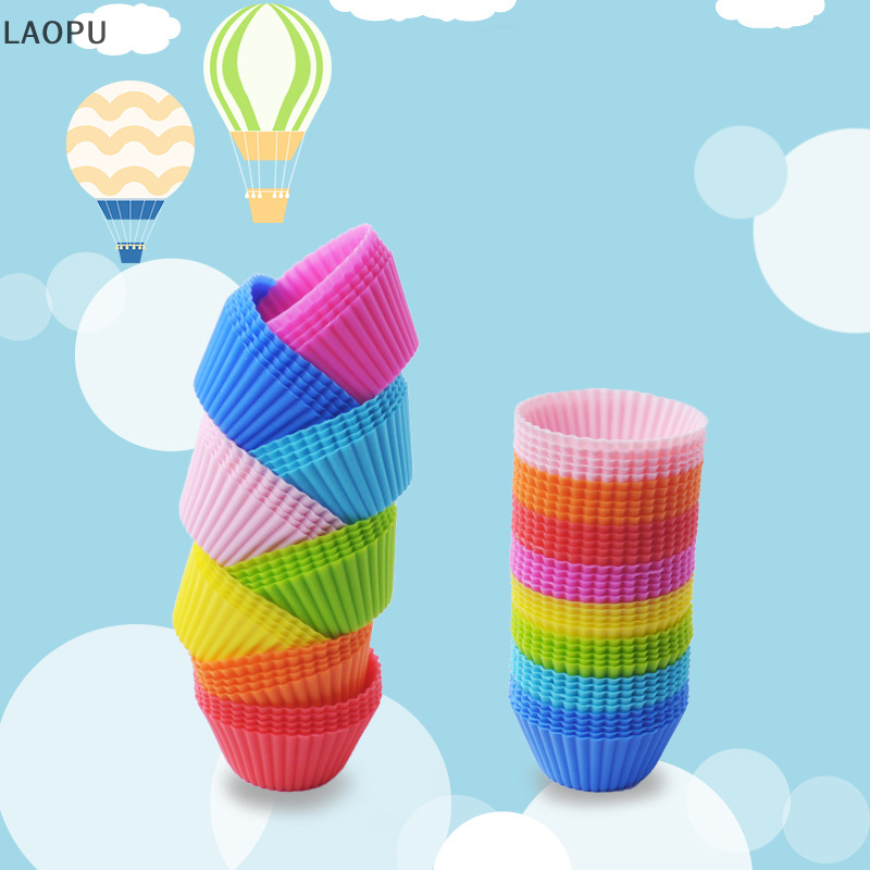 LAOPU 4Pcs Silicone Cake Cup Liner Baking Cup Mold Muffin Round Cakecup Cake Tool