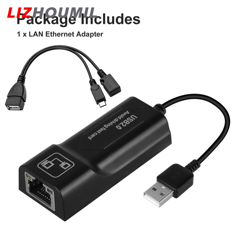 LIZHOUMIL Lan Ethernet Adapter Auto-connect Usb Adapter Compatible For Amazon Fire Tv 3 / Stick Gen 2 / 2 Stop Buffering