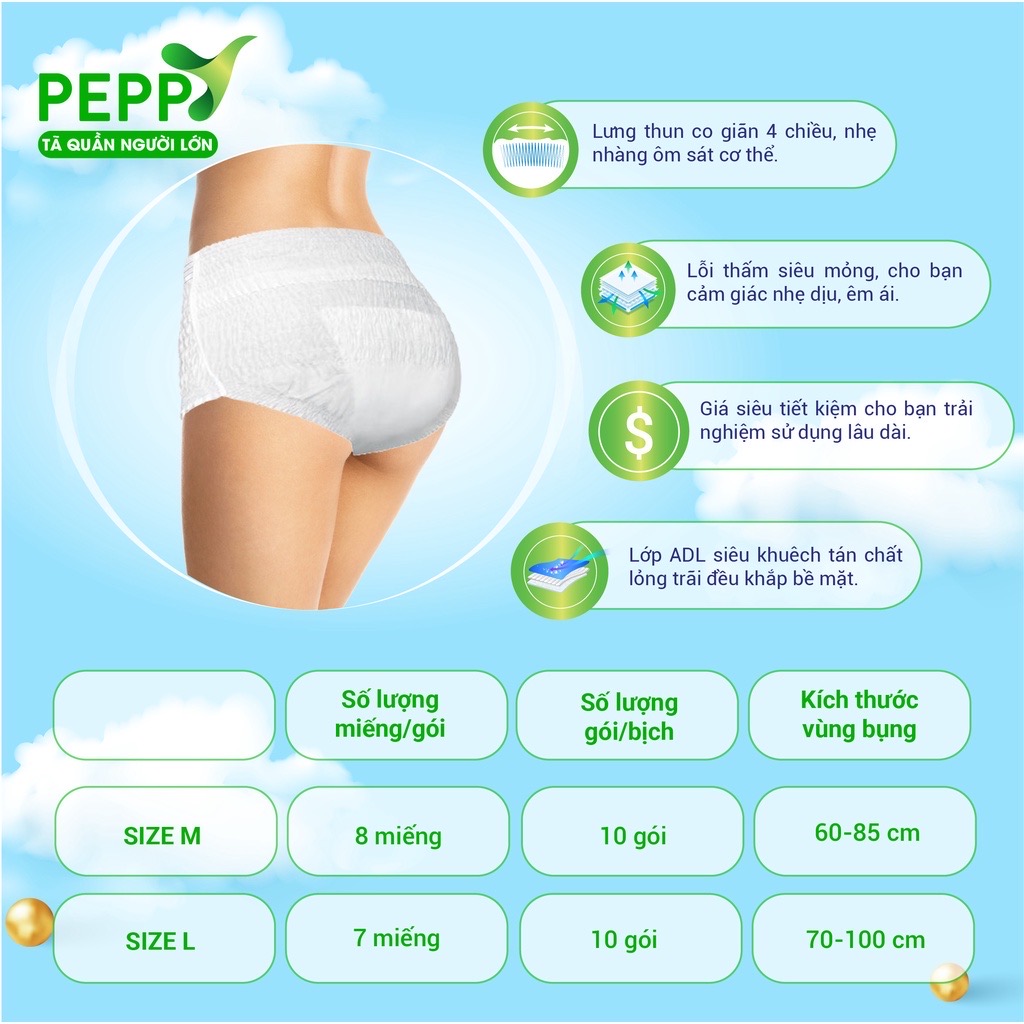 Tã quần người lớn Kerry Peppy size M/L
