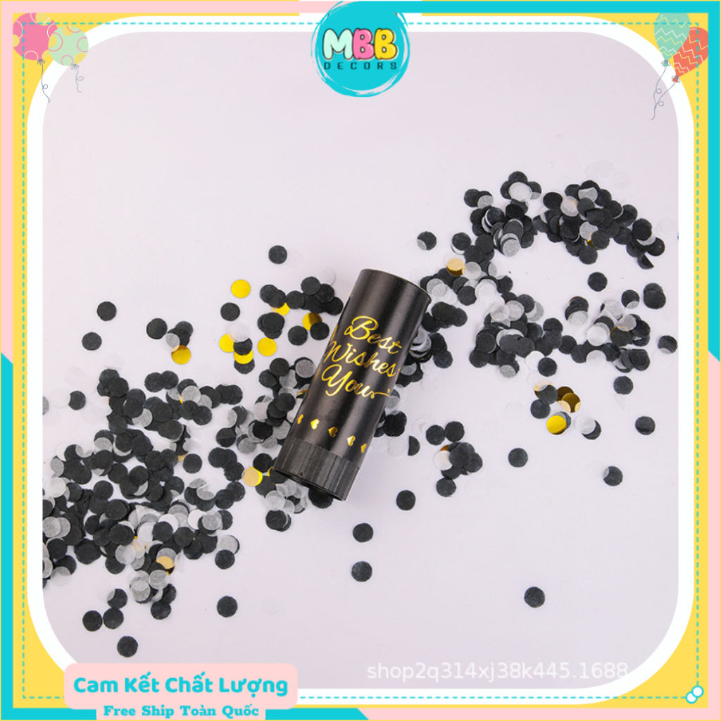 Ống giấy kim tuyến phụt mini trang trí tiệc sinh nhật party, ống hoa đăng sinh nhật, đồ chơi phụt kim tuyến mbbdecor