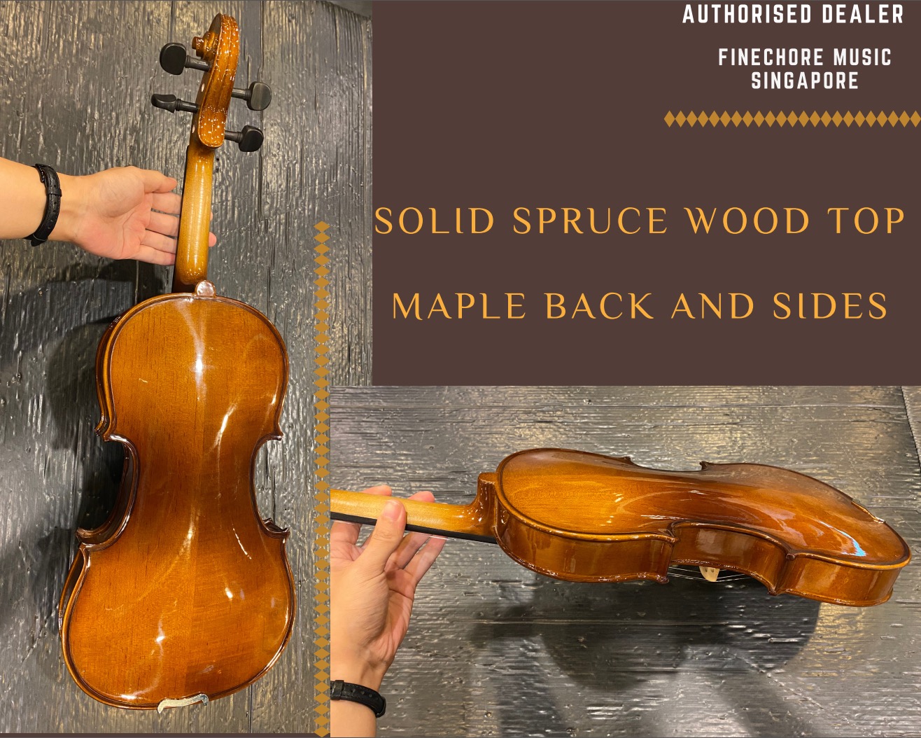 Ready Stock SG】Synwin Student Acoustic Handcrafted Violin