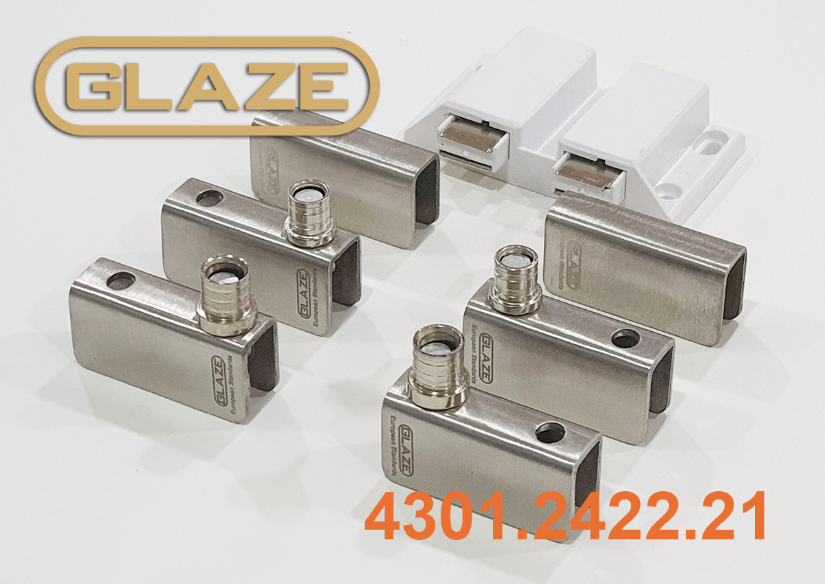 Bản lề tủ kính 2 cánh có hít dùng kính 5mm