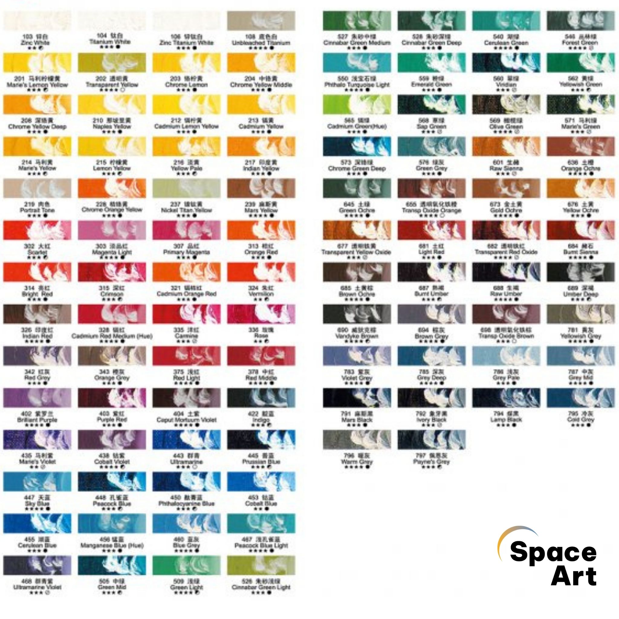 [Space Art Store][Chính hãng] Màu vẽ Sơn dầu Marie's Tuýp lẻ 50ml (31 màu)
