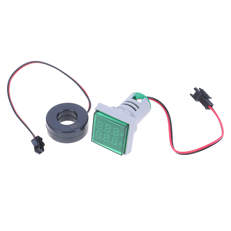 Yup vôn kế hiển thị kép led kỹ thuật số ampe kế đồng hồ đo điện áp ac 60-500v 0-100a