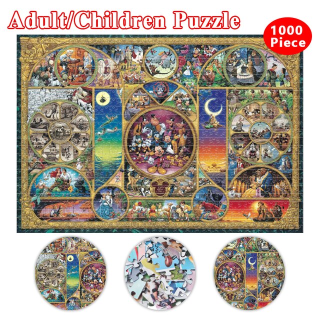 Disney Characters Collection Jigsaw Puzzle Educational Toys Mickey Mouse Puzzles for Adults Christmas Gift Toys for Children