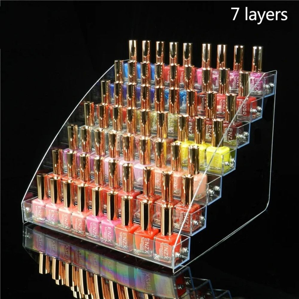 GUAIP 3/4/5/6/7 Layers Nail Polish Display Stand Acrylic Clear Collection Display Rack Durable Multi-layer Cosmetic Organizer Shelf Everyday Use
