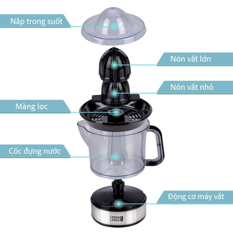 Máy vắt ép cam LEBENLANG của Đức dung tích 700ml DIMICO