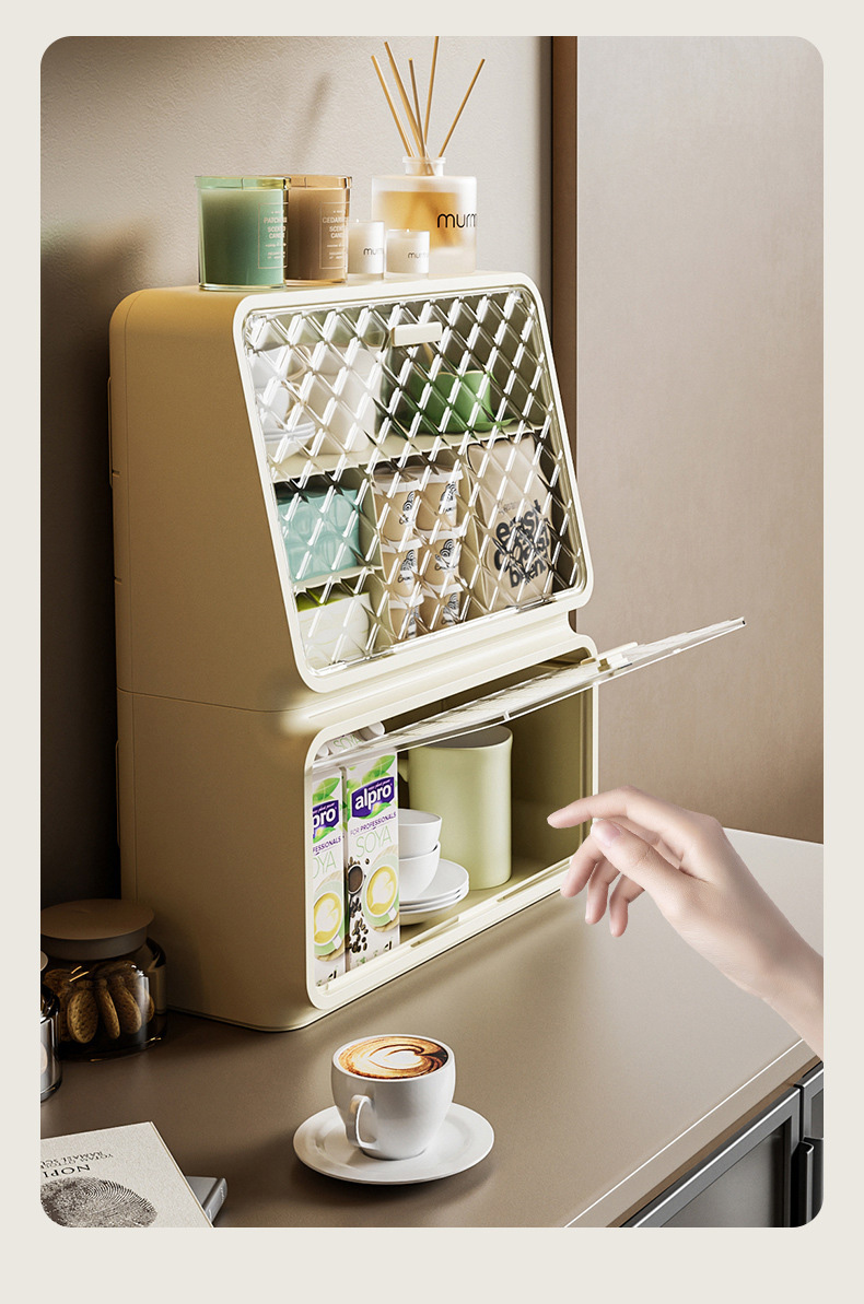 XINLANYASHE Wall mounted, multifunctional storage box. wall mounted storage cabinet Desktop storage box, storage box, storage shelf, multi-layer cup holder Multi-purpose storage box The box can be opened on many sides, a storage box, a storage box.