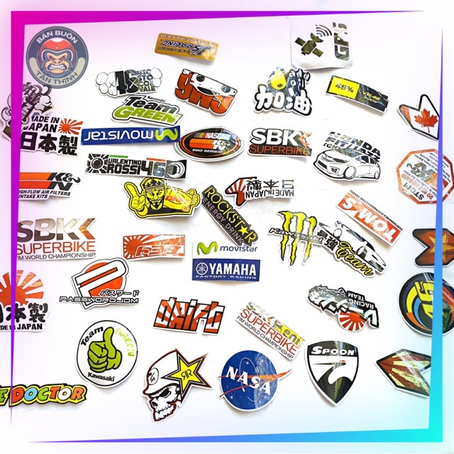Tem logo nhỏ dán tất cả vị trí xe máy