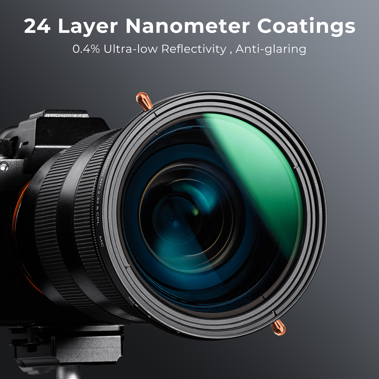 K&F Concept 49mm-82mm ND & CPL 2 in 1 Lens Filter, ND2-ND32 (1-5 Stop) Variable Neutral Density and Polarizer for Camera Lens Nano-D Series
