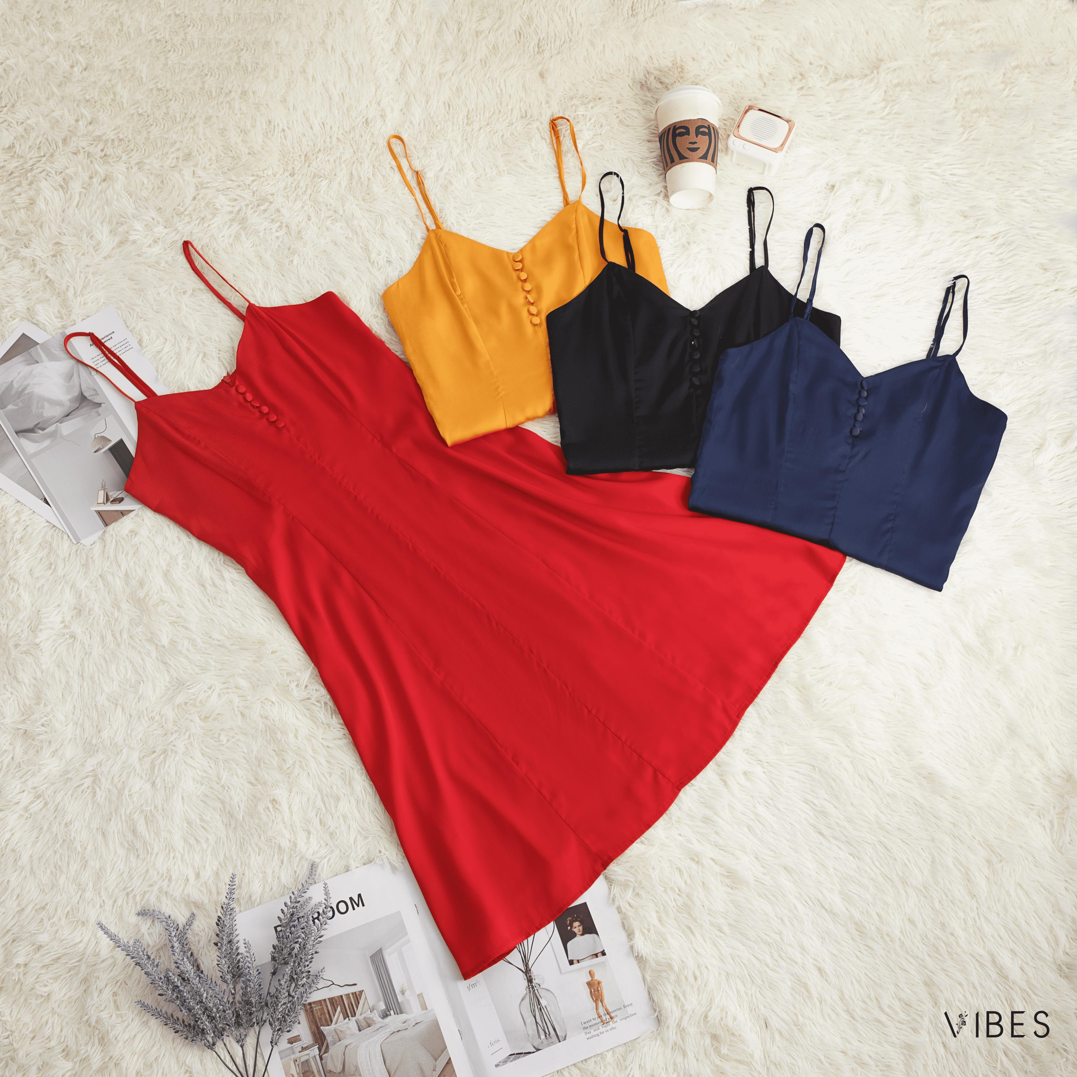 VIBES Váy ngủ lụa trơn Lady Dress