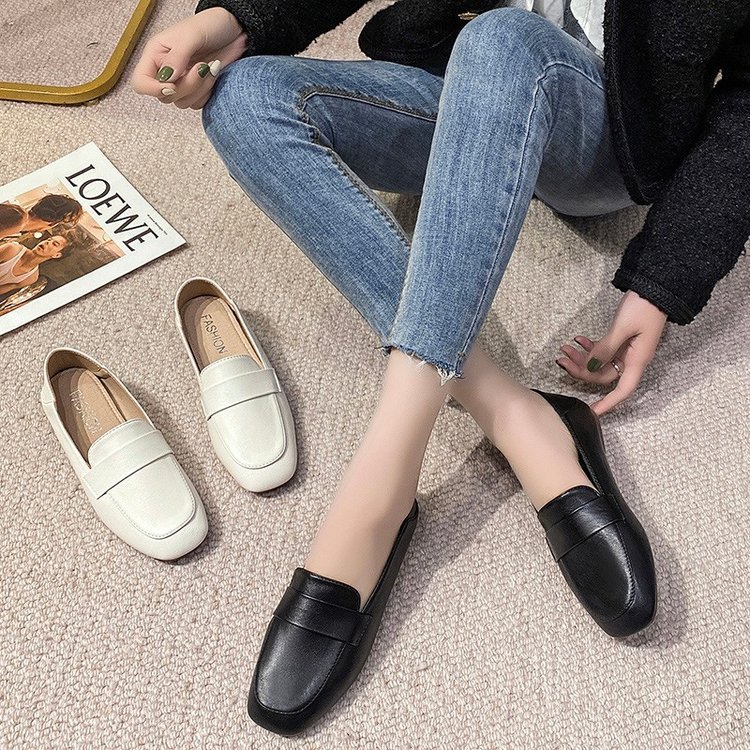 giày bệt da mềm đen b50