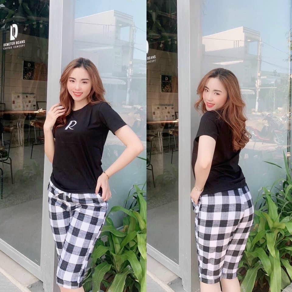 [HCM] bộ đồ thun cotton lửng mặc nhà