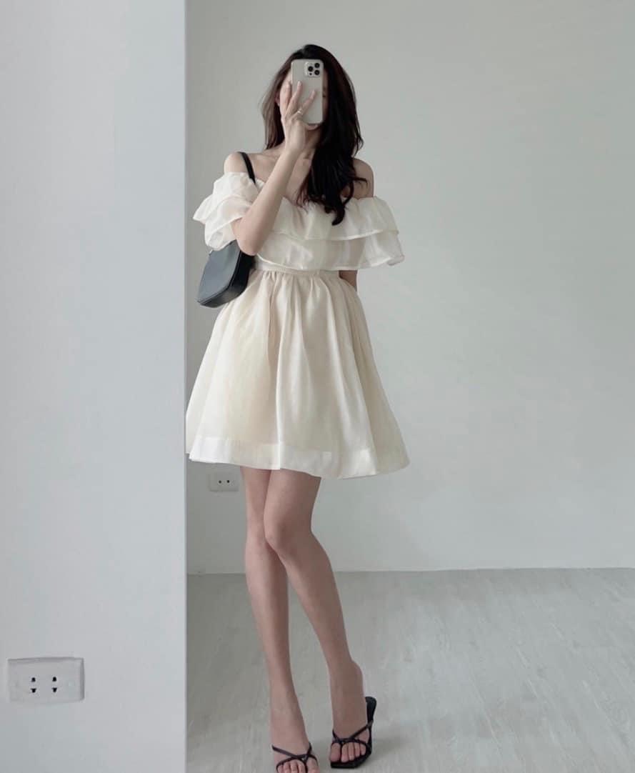 Áo babydoll nữ trắng hoa nhí tay phồng chất ren- áo tiểu thư from rộng  phong cách hàn quốc | Shopee Việt Nam