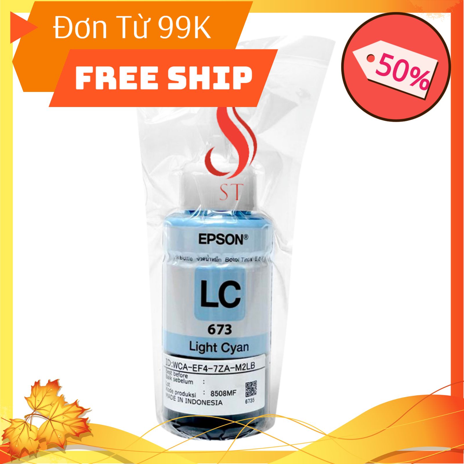 [NEW] Bộ Mực 673 Epson 6 Màu (Cho L800 / L805 / L1800 /T50 / T60 / 1390 / 1430) ❤️FREESHIP❤️ Hàng Bóc Máy Zin