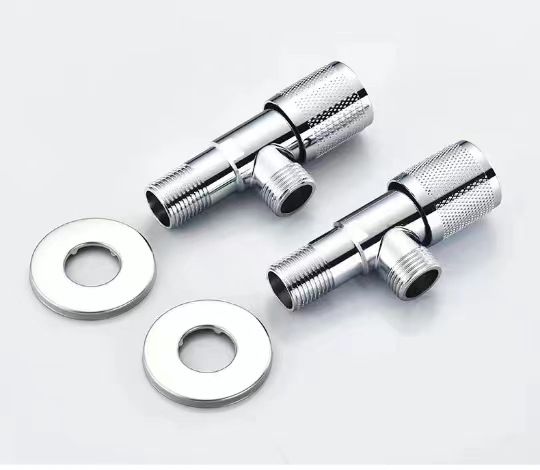 [E hot 60] Factory direct sales 201 Stainless Steel Triangle Valve Electroplating Thickened Angle Valve Bathroom Angle Valve Water Heater 4 Divided into Triangle Valve
